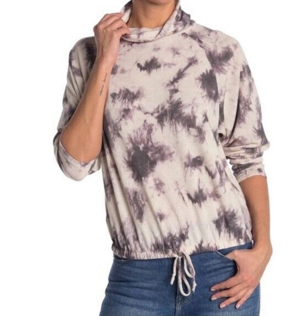 Lush Tie Dye Mock Neck Sweatshirt Size S Small NEW